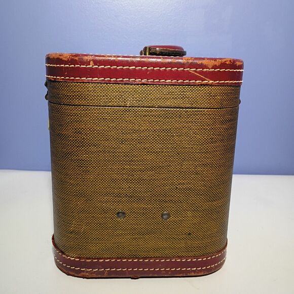 Vintage Skyway Tweed Train Case Cosmetic Luggage Red Lining Old Money Academia - Picture 5 of 14